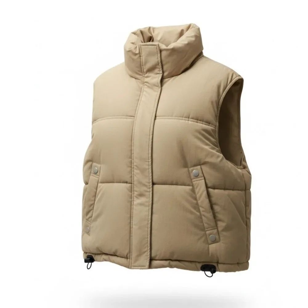 New Tan color puffer vest